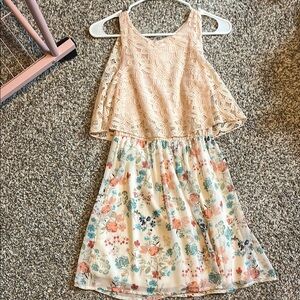 Emerald Sundae Cream and pink Halter Sundress